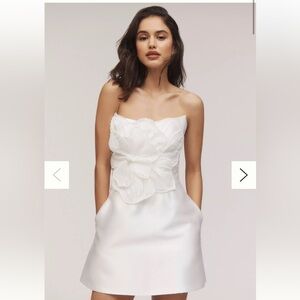 Watters Brie White Strapless mini dress